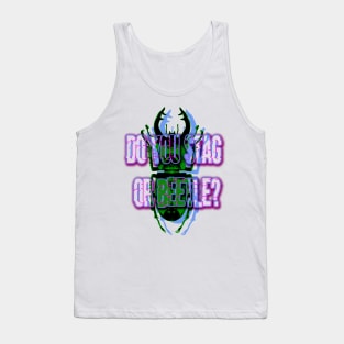 stag beetle popart with text Tank Top